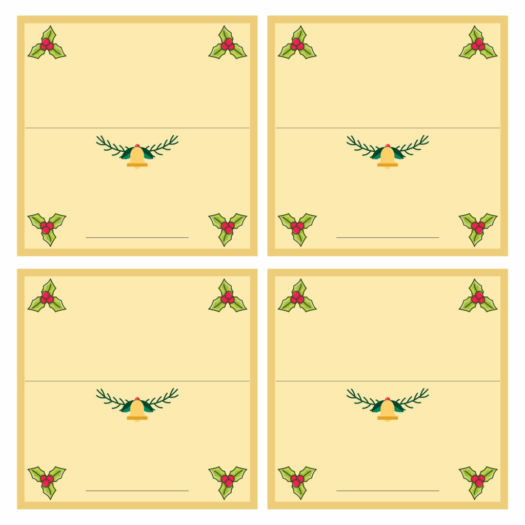10 Best Free Printable Christmas Place Cards Template PDF For Free At 