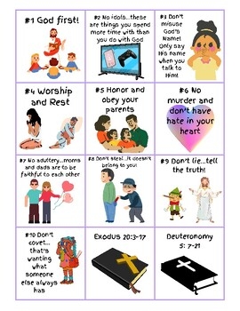 10 Commandments Matching Game By Truth With Grace Printables TPT