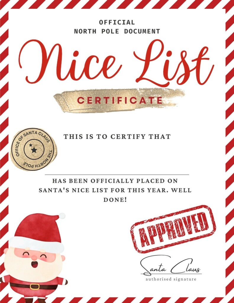 10 Free Editable Santa S Nice List Certificate Printables Artofit