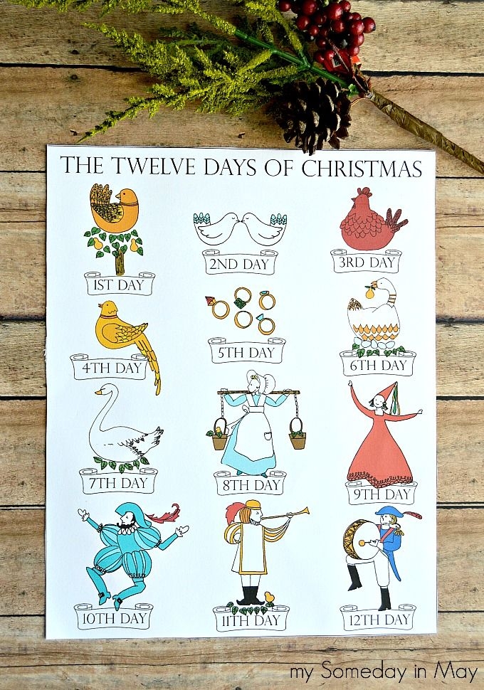 12 Days Of Christmas Printable Twelve Days Of Christmas Christmas 