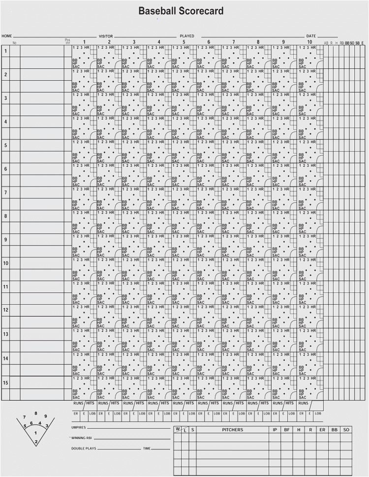12 Free Printable Baseball Scoresheets Scorecards