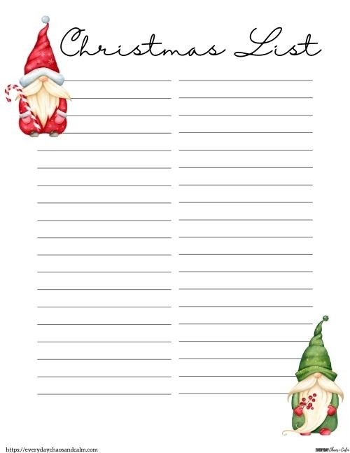 14 Free Printable Christmas Lists PDF Download 