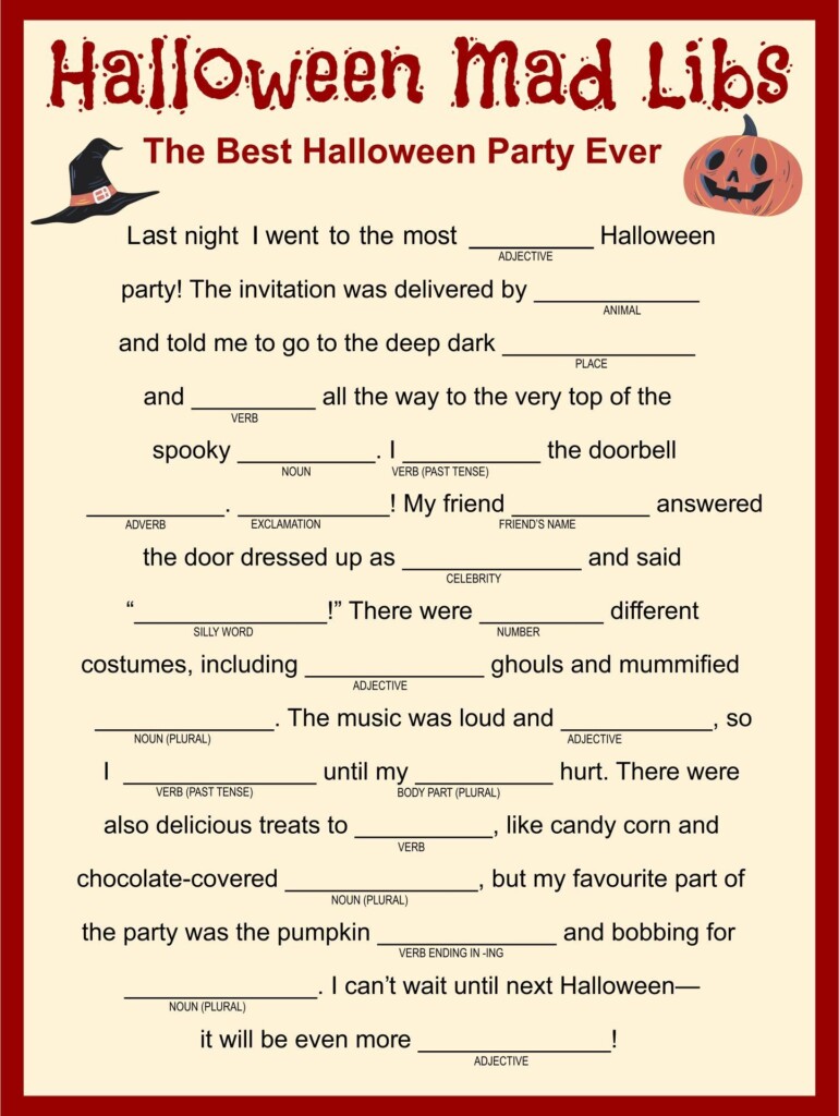 15 Best Halloween Mad Libs Story Printable Pdf For Free At Artofit
