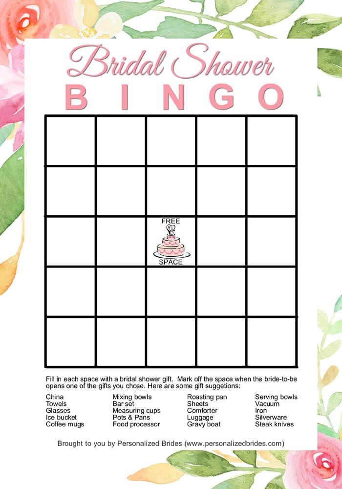 15 Free Printable Bridal Shower Games Wedding Freebies Personalized 