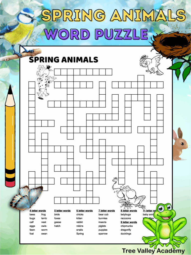 16 Free Printable Fill In Word Puzzles For Kids Tree Valley Academy