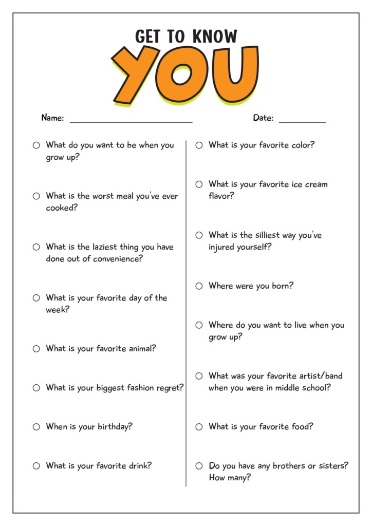17 Best Images Of Printable Getting To Know You Worksheets Student 