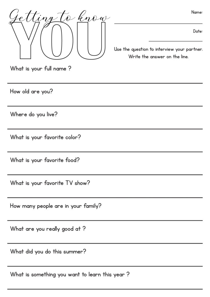 18 Getting To Know Yourself Worksheet Preschool Printable Worksheeto