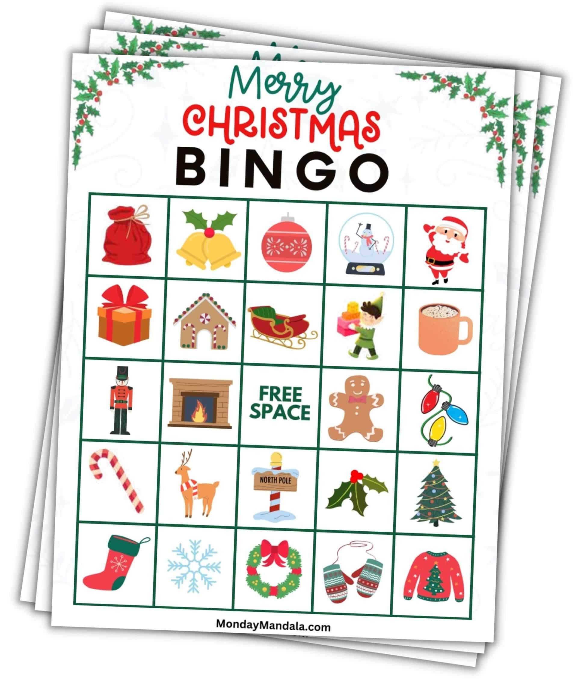 180 Christmas Bingo Cards Free PDF Printables