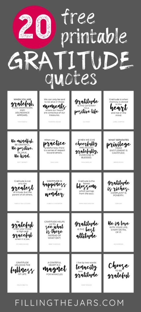 20 Free Printable Short Gratitude Quotes To Inspire Thankfulness 