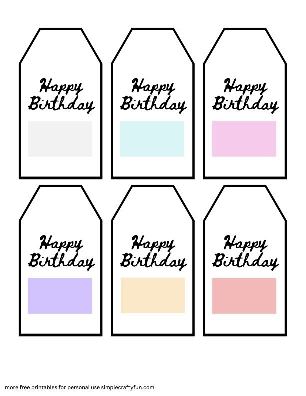 21 Free Printable Happy Birthday Gift Tags And Templates