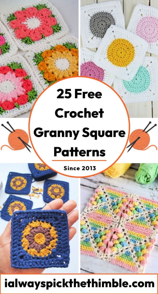 25 Free Crochet Granny Square Patterns Easy PDF Pattern 