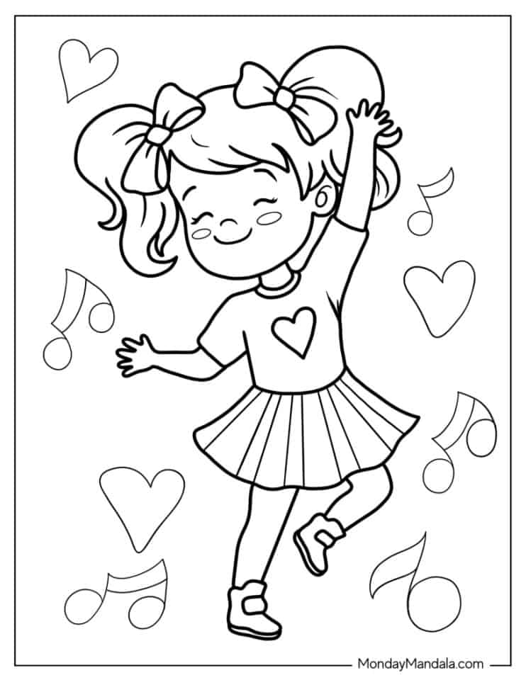 26 Dancing Coloring Pages Free PDF Printables 