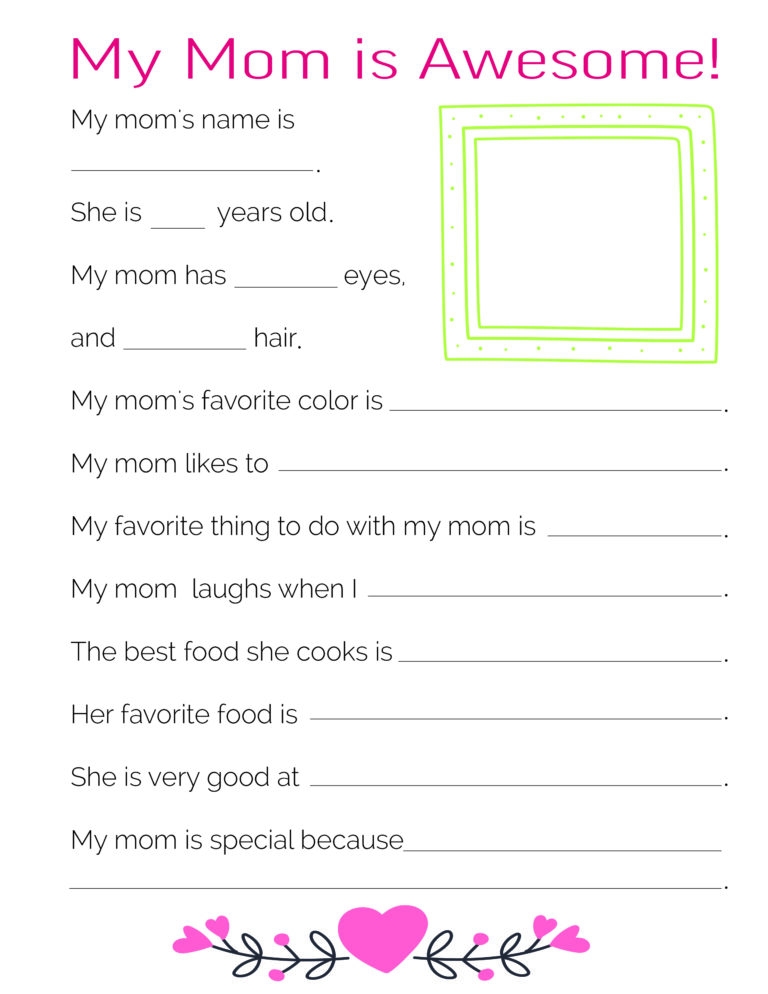 3 Free quot All About My Mom quot Printables
