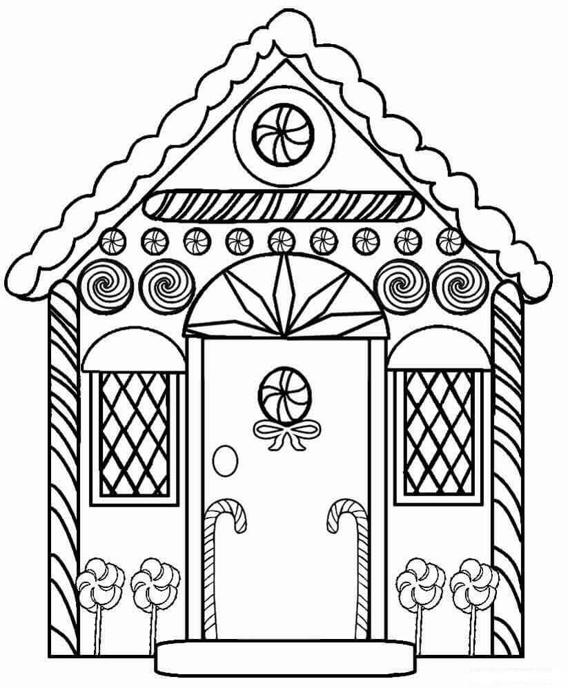 30 Free Gingerbread House Coloring Pages Printable