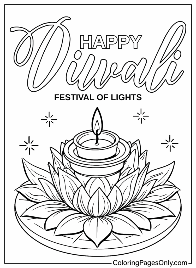 31 Diwali Coloring Pages Free Printable For Kids And Adults