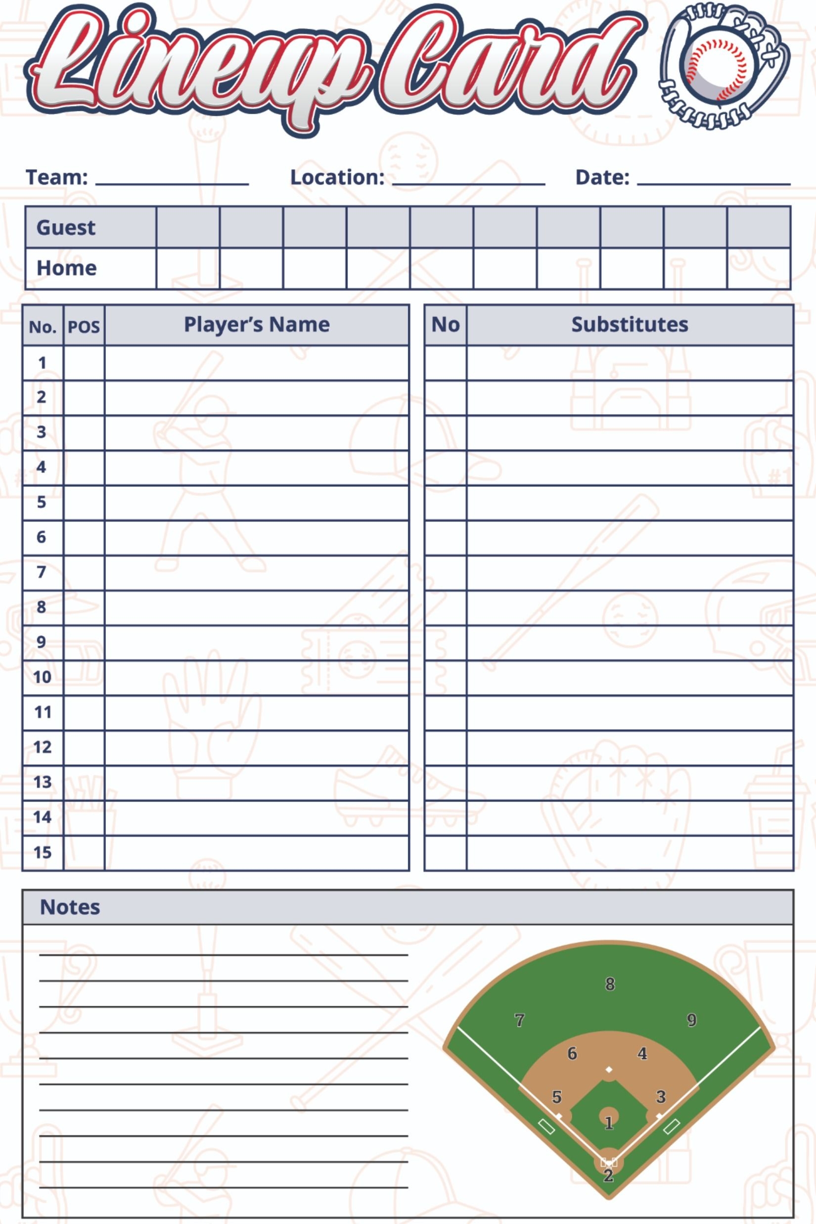 33 Printable Baseball Lineup Templates Free Download Artofit