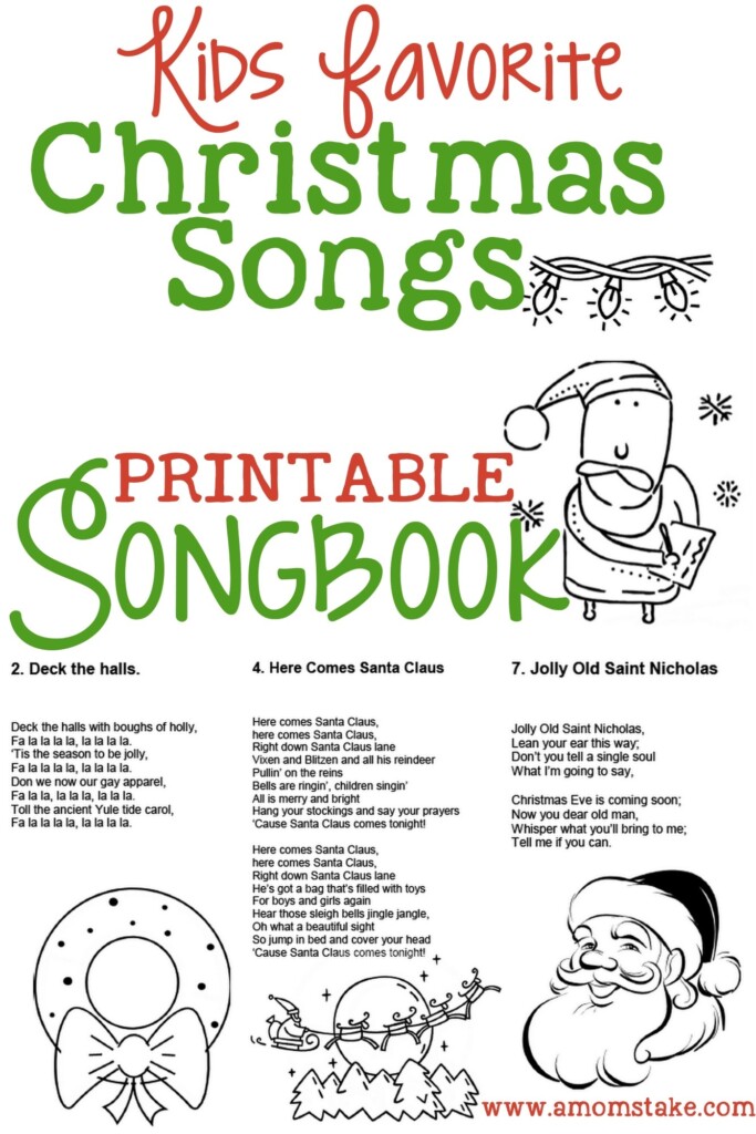 4 Best Images Of Free Printable Christmas Song Books Free Printable 