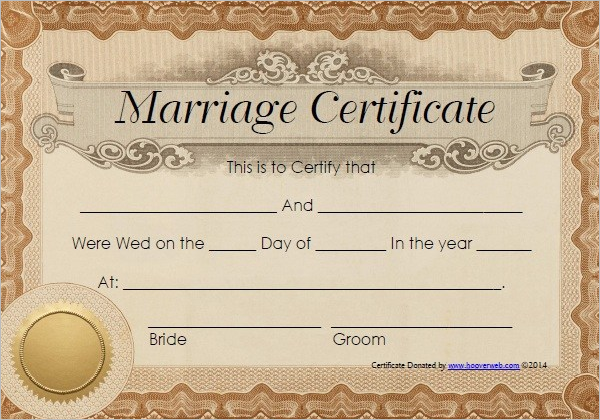 42 Free Marriage Certificate Templates Word PDF Doc Format Samples