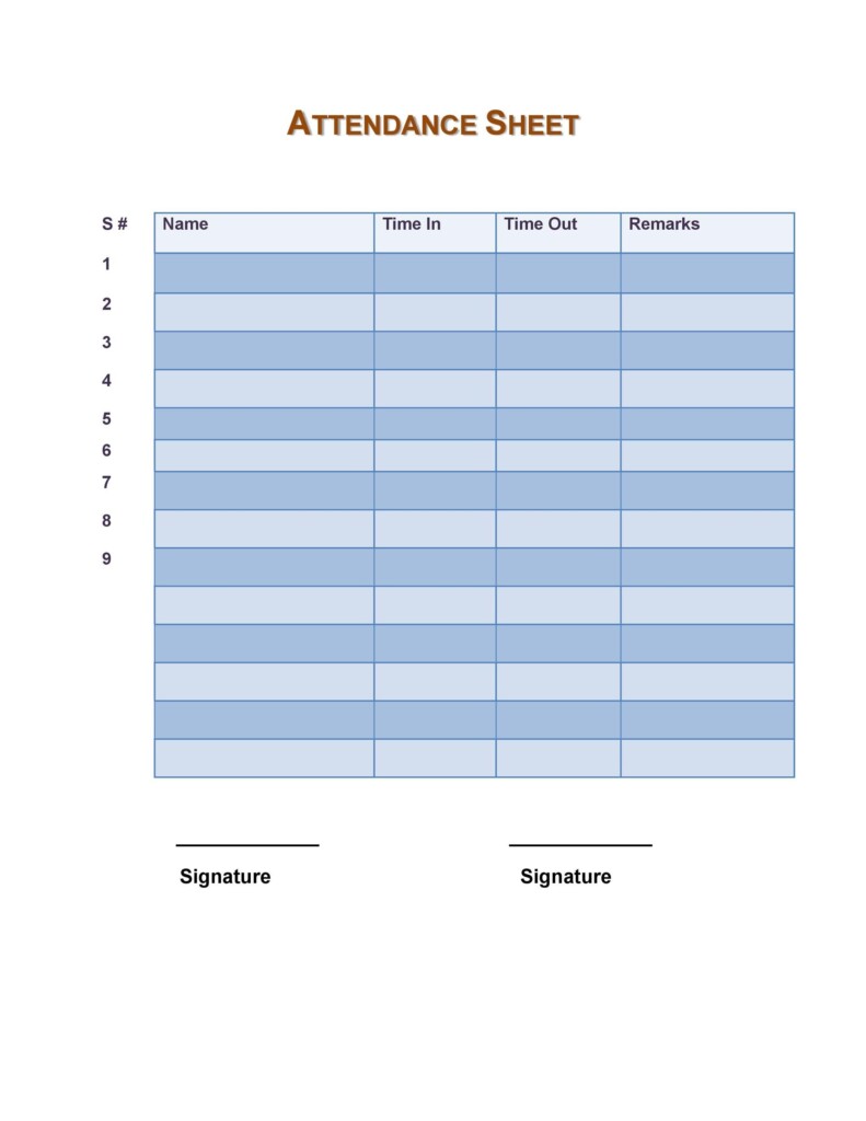 43 Free Printable Attendance Sheet Templates TemplateLab
