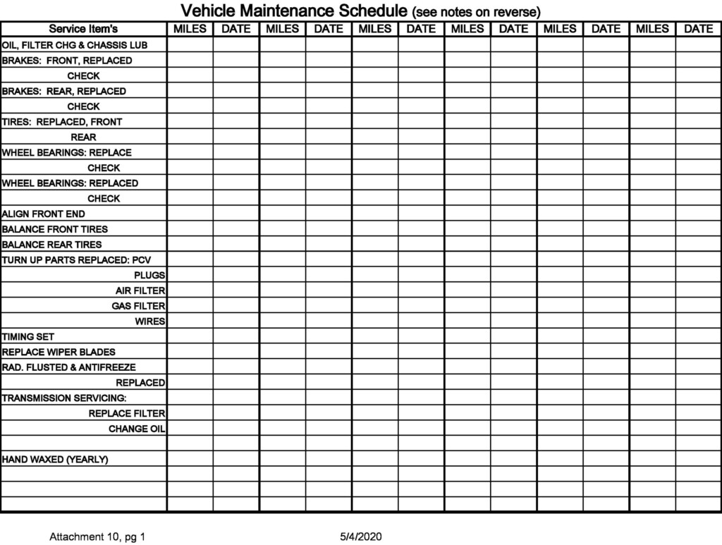 43 Printable Vehicle Maintenance Log Templates TemplateLab