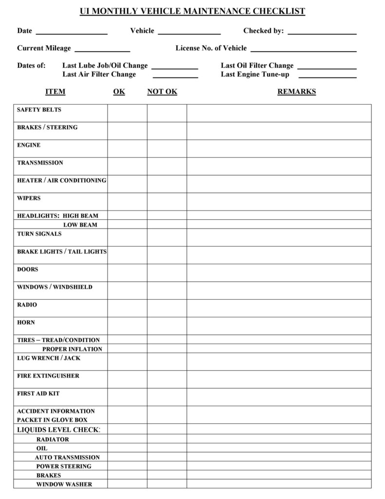 43 Printable Vehicle Maintenance Log Templates TemplateLab