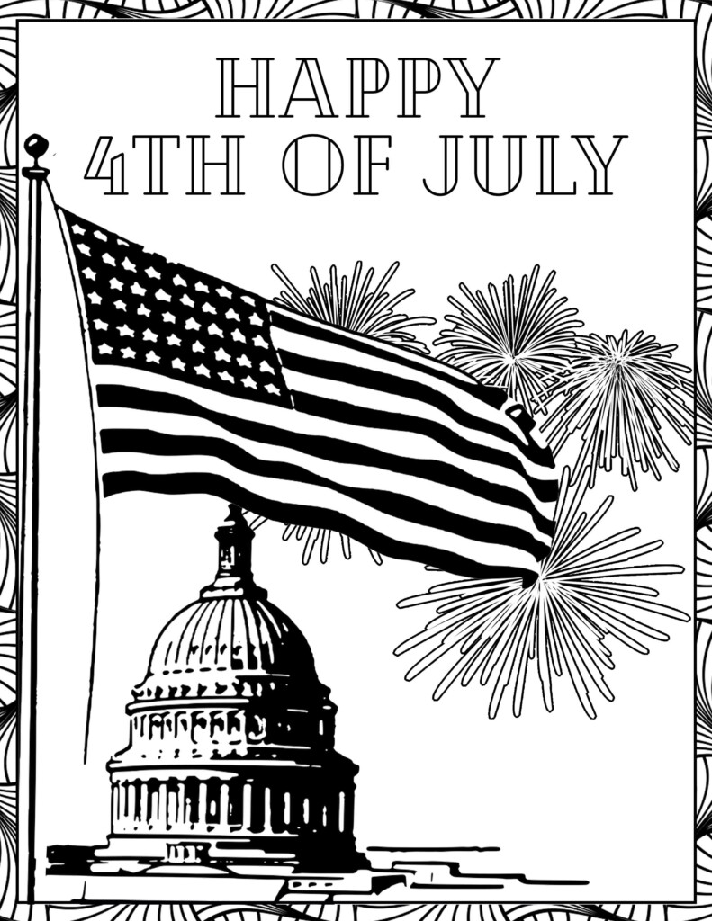 4th Of July Coloring Pages Independence Day Free Printable