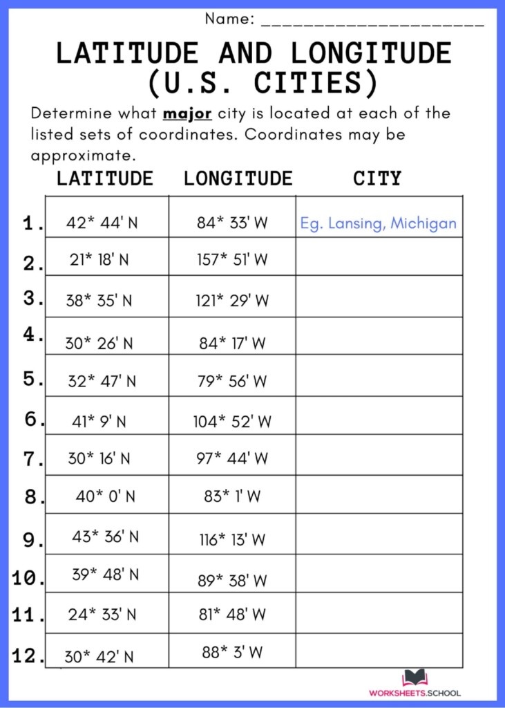 50 Latitude And Longitude Worksheets On Quizizz Free Printable 