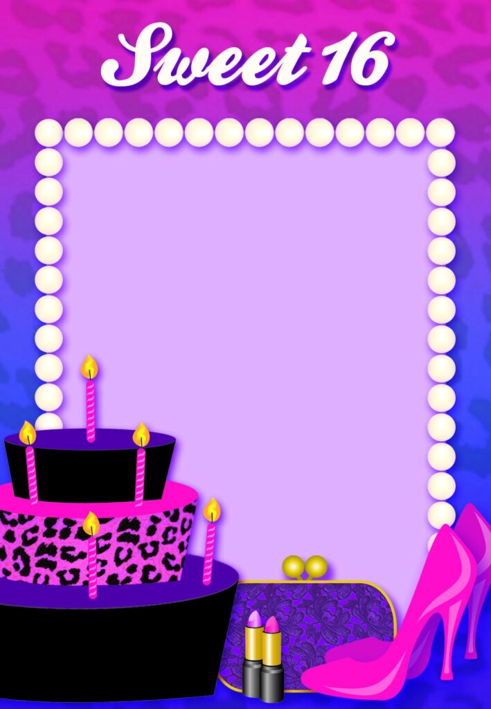 59 Free Printable 16Th Birthday Card Template With Stunning Design With 
