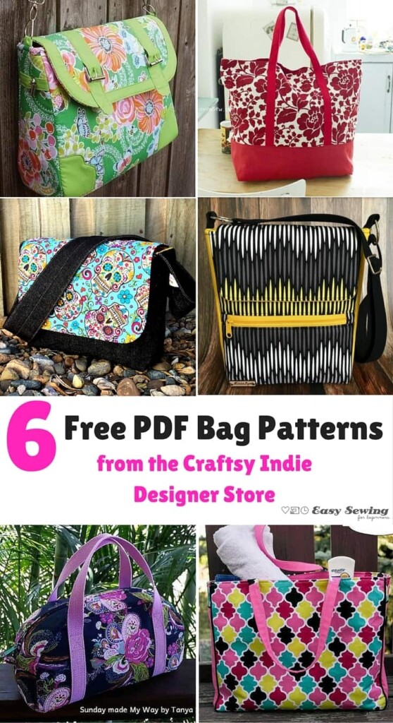 6 Free PDF Bag Patterns From The Craftsy Indie Designer Store Easy 