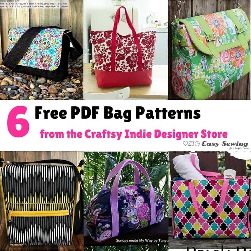 6 Free PDF Bag Patterns From The Craftsy Indie Designer Store Square 