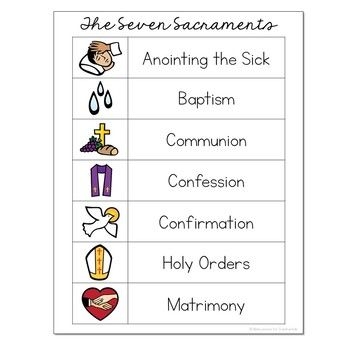 7 Sacraments Catholic Church Worksheet