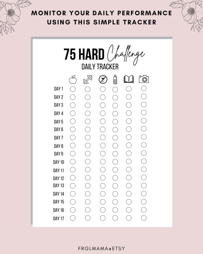 75 Day Hard Tracker Printable Printable Free Templates