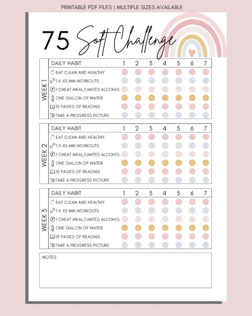 75 Soft Challenge Tracker 75 Soft Printable Planner A Vrogue co