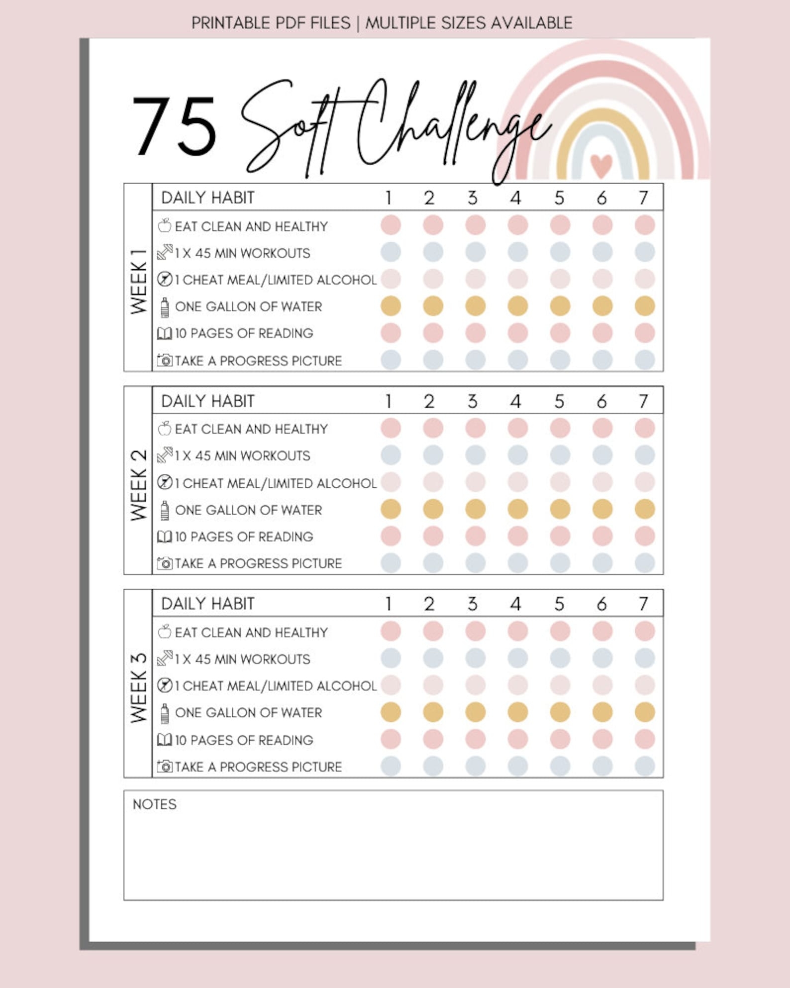 75 Soft Challenge Tracker 75 Soft Printable Planner A Vrogue co