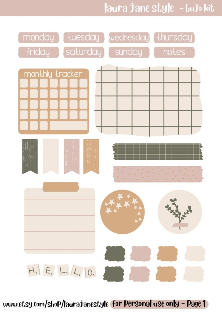 Aesthetic Free Printable Journal Kit Dev onallcylinders