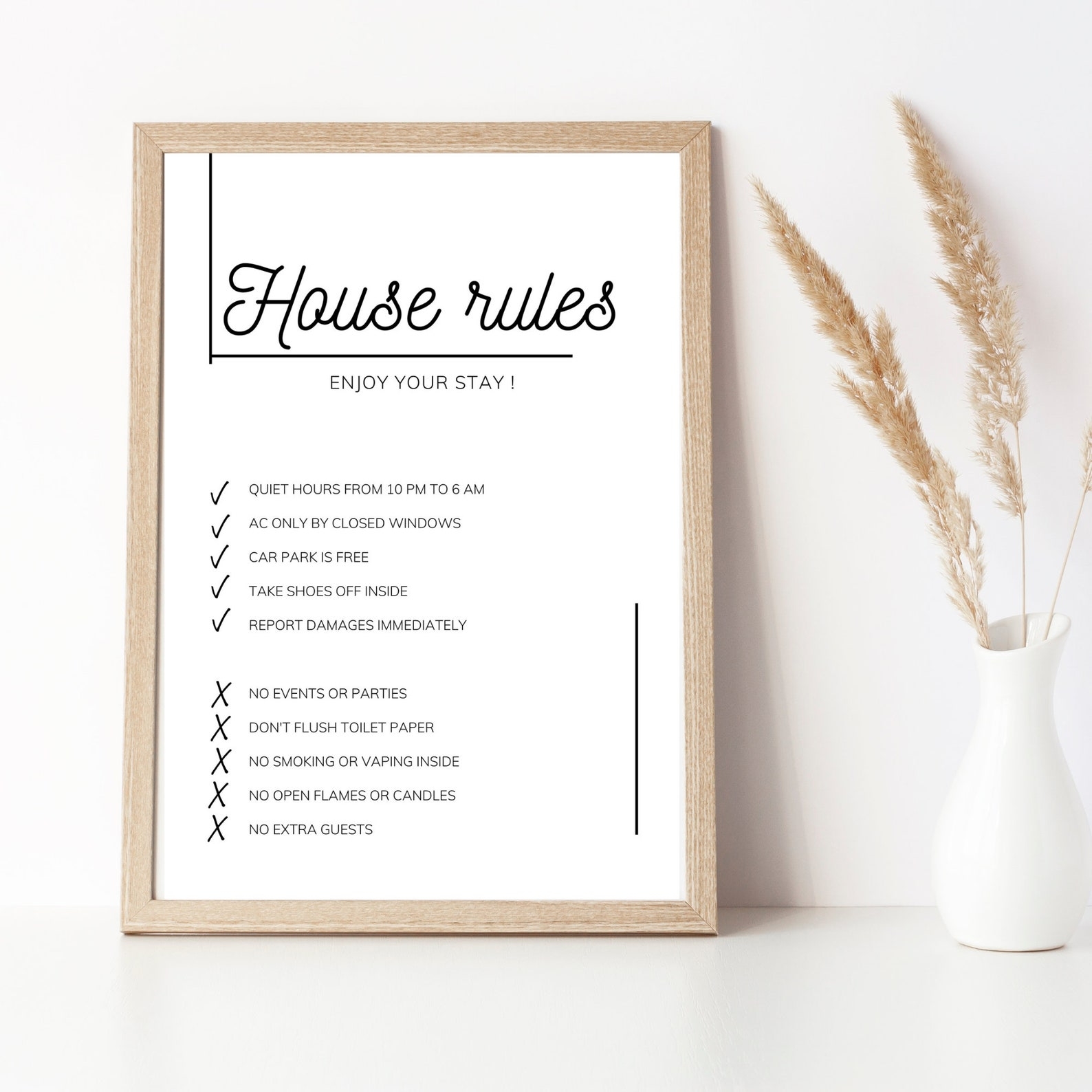 AIRBNB HOUSE RULES Template Editable Airbnb Signs Airbnb Etsy UK