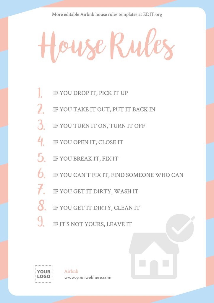 Airbnb House Rules Template Word Web Follow The Host 39 s Standard House 