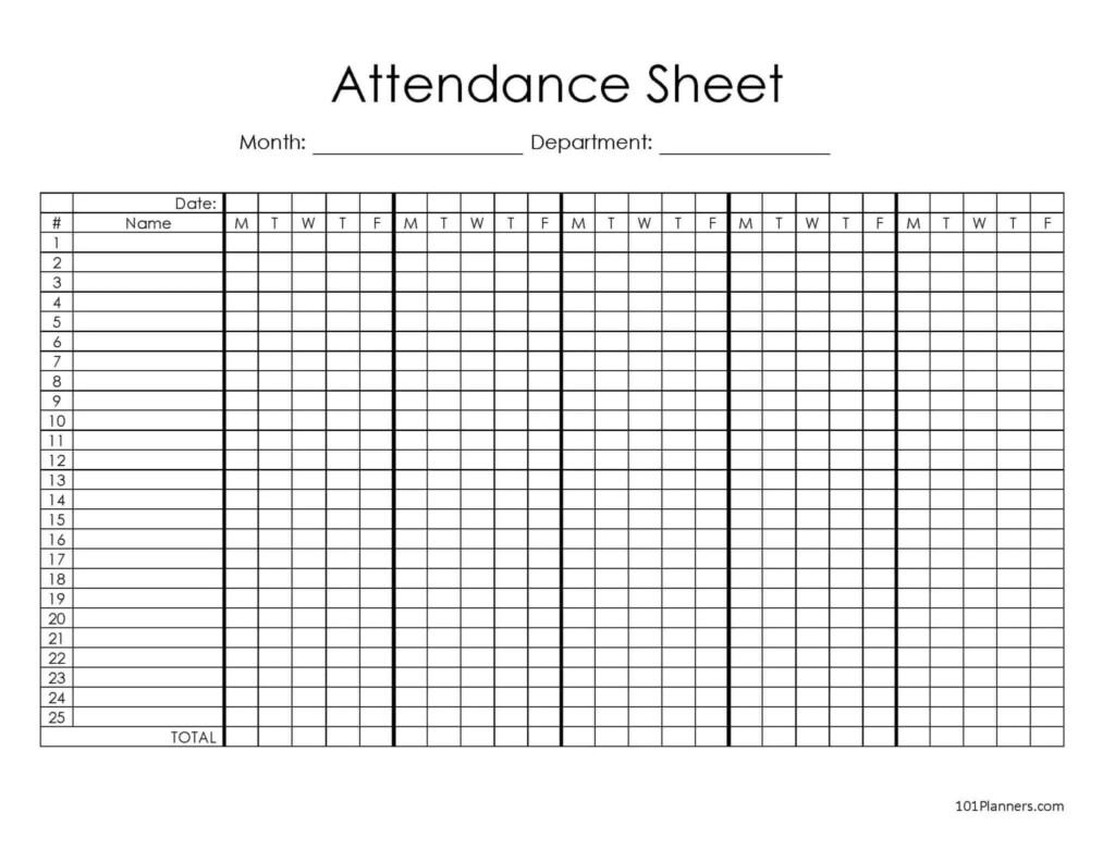 Attendance Sheet Printable Free Web Easily Track Attendance With Our 