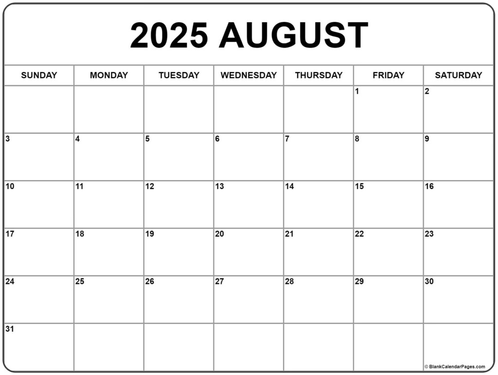 August 2023 Calendar Free Printable Calendars