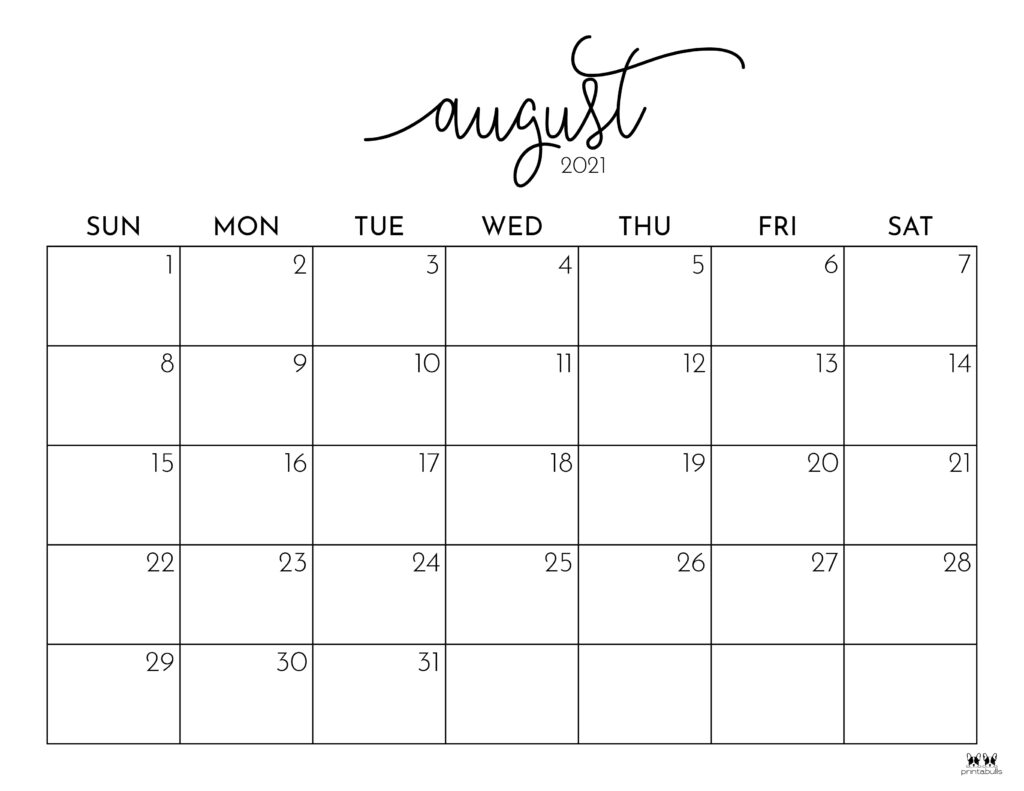 August Printable Calendar Free Karin Marlene