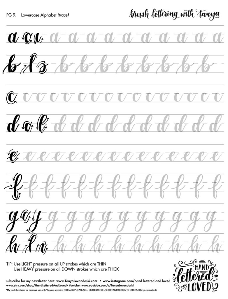 Beginner Printable Calligraphy Practice Sheets Printable Sight Words List