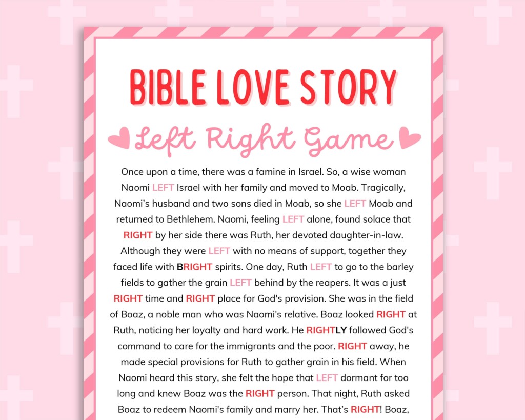 Bible Story Left Right Game Church Valentine Game Gift Exchange Game 