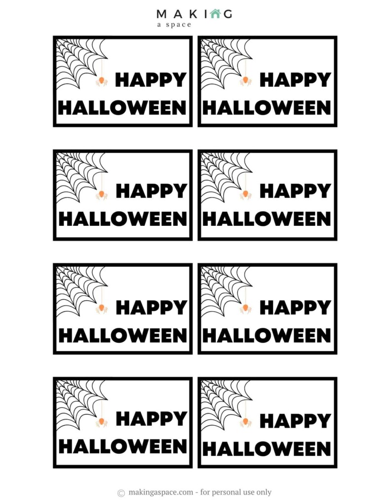 Black Halloween Printable Gift Tags