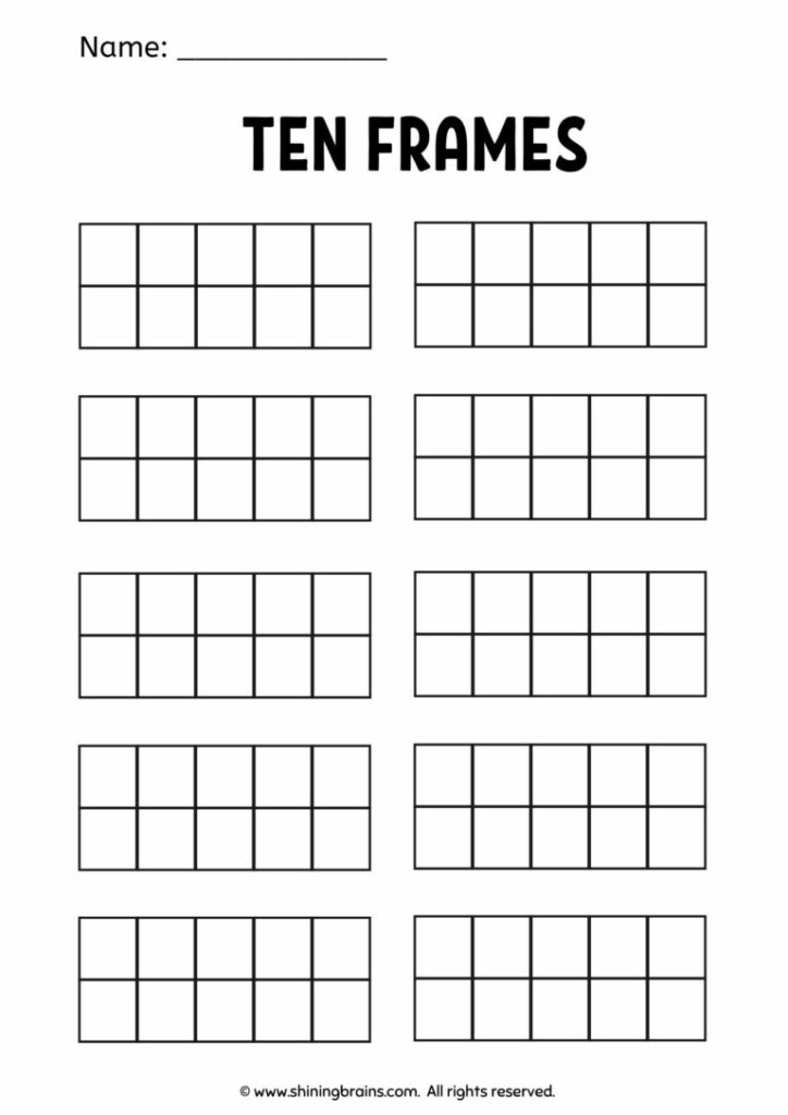 Blank Ten Frame Free Worksheets And Printables Shining Brains
