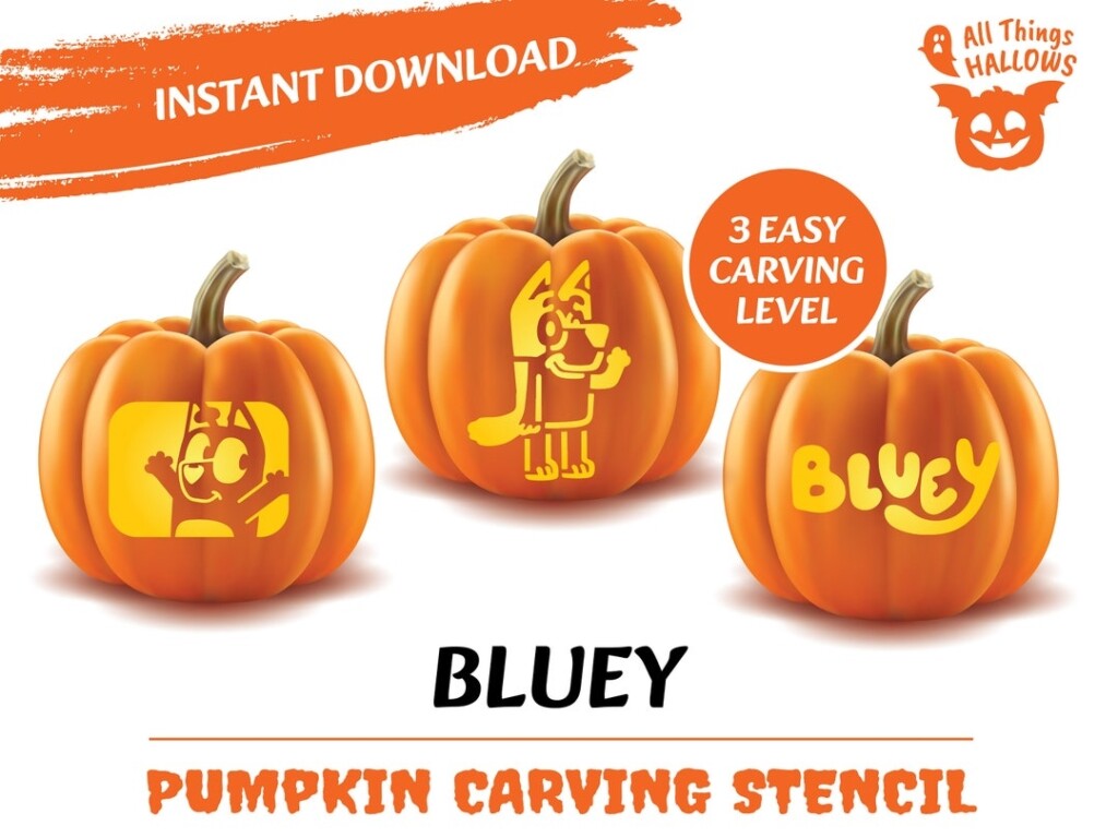 Bluey Pumpkin Stencil Printable Mom Wife Busy Life 