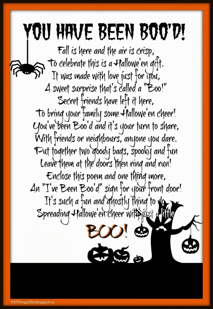 Boo Poem Printable
