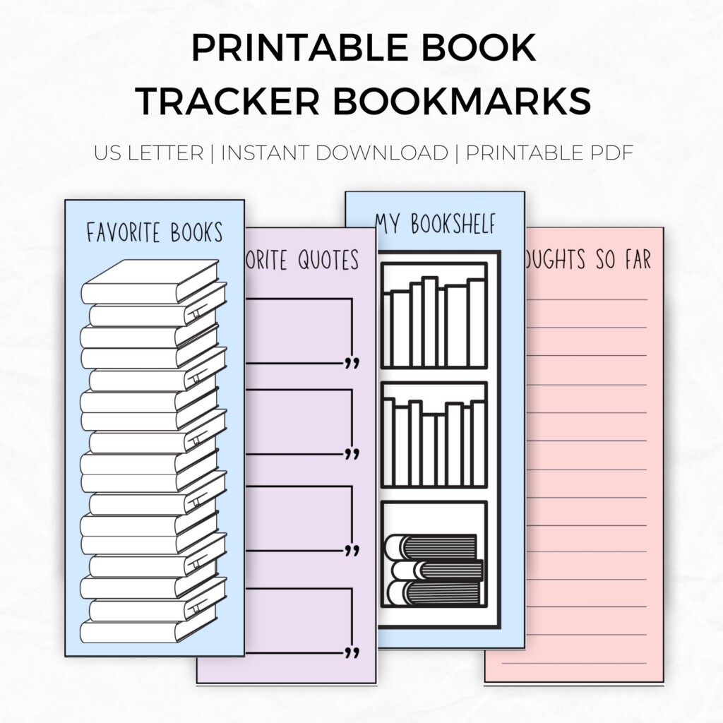 Book Tracker Bookmark Printable Free