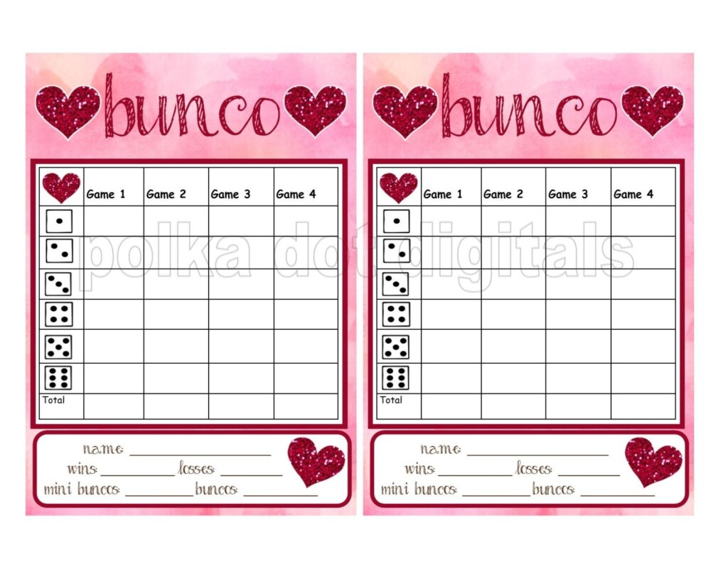 Bunco Score Sheets Printable Free Printable Sight Words List