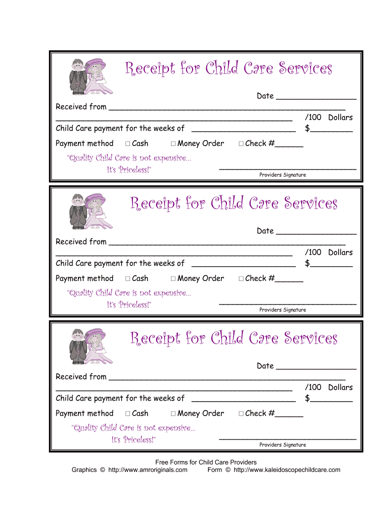 Child Care Receipt Fillable Fill Out Sign Online DocHub Printable 