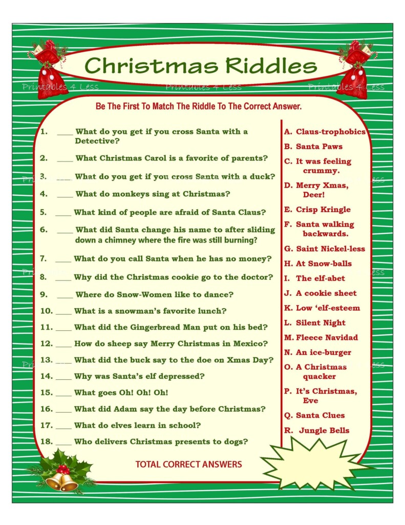 Christmas Game Printables